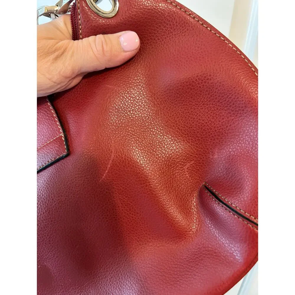 Tod's Vintage Micky Hobo Shoulder Leather Red Hobo Bag